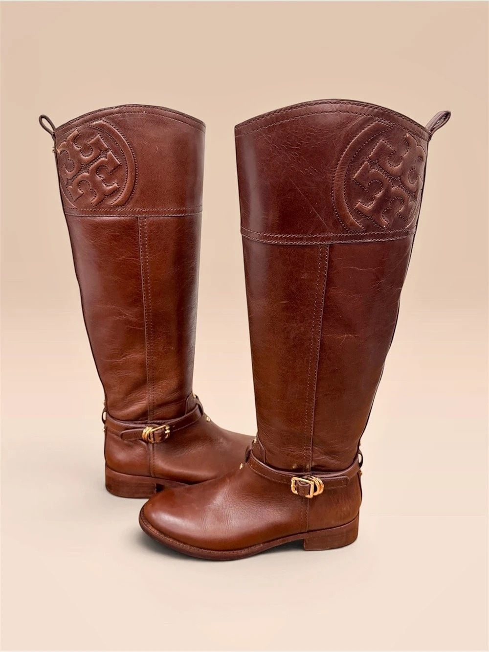 Tory Burch Tall Brown Leather Riding Boots
